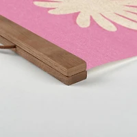 Floral Heart 16" x 16" Teak Hanging Canvas