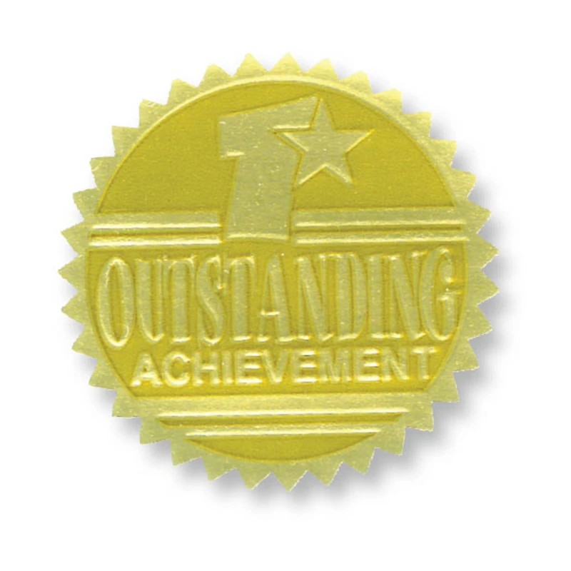 Hayes® Outstanding Achievement Gold Foil Embossed Seals, 3 Packs of 54