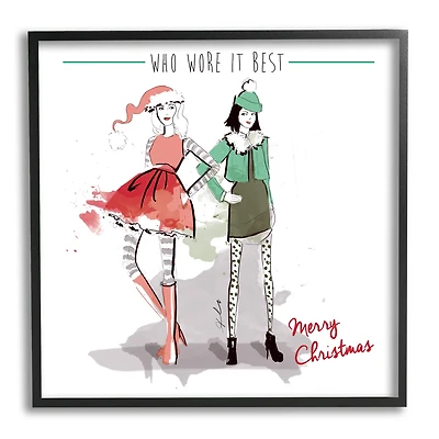 Stupell Industries Who Wore It Best Christmas Fashion Framed Giclee Art