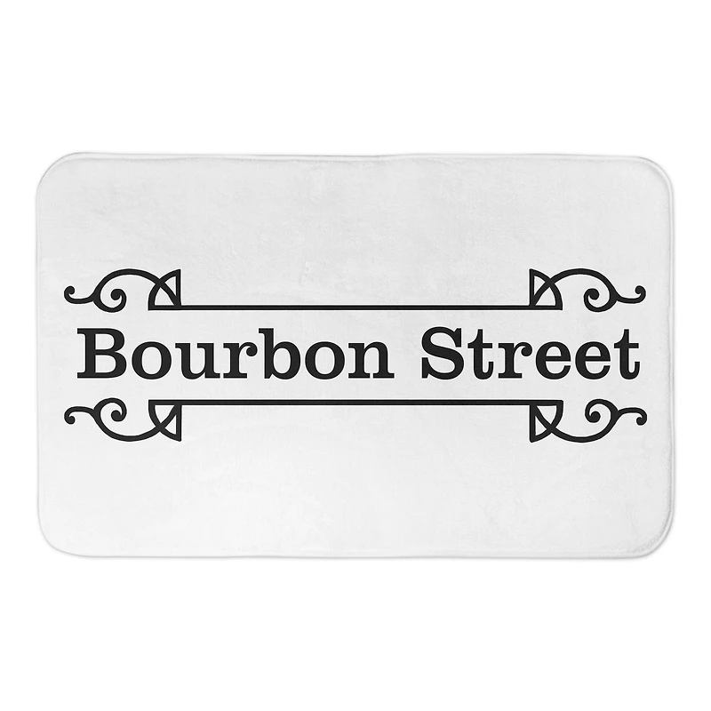Mardi Gras Bourbon Street Sign Bath Mat