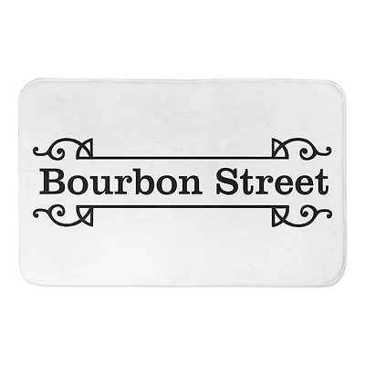 Mardi Gras Bourbon Street Sign Bath Mat