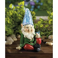 7" Cheery Gnome Solar Statue