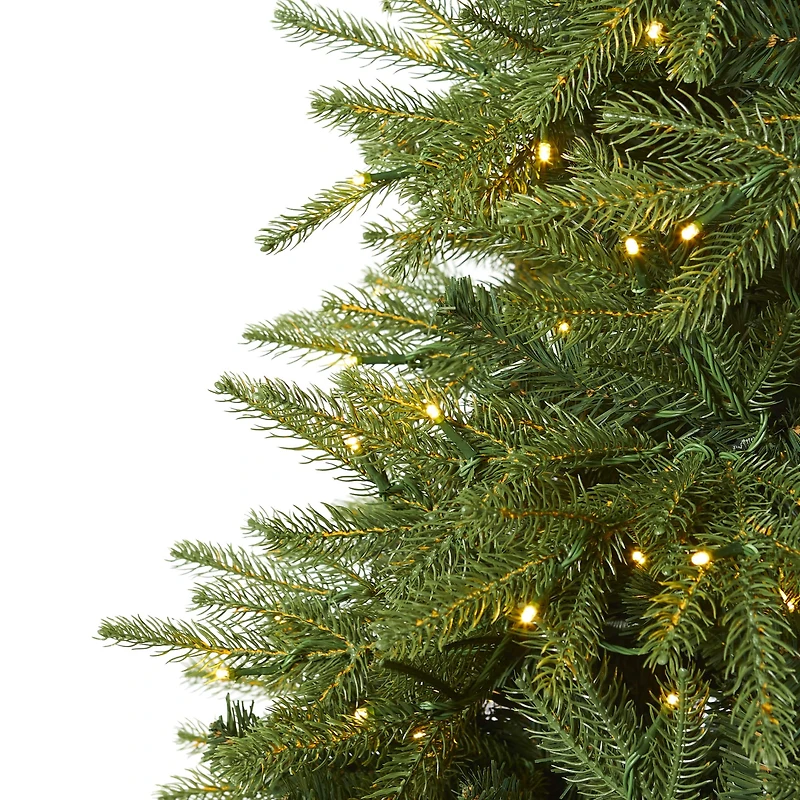 8ft. Pre-Lit Vancouver Fir Natural Look Artificial Christmas Tree with Clear LED Lights