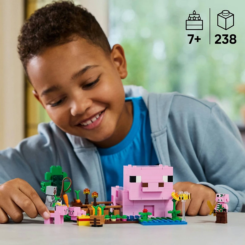 LEGO® Minecraft® The Baby Pig House Gamer Building Toy Animal Set for Kids 21268
