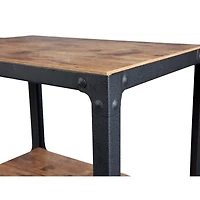 Mind Reader 39.2" Brown & Black 4-Tier Rolling Bar Cart