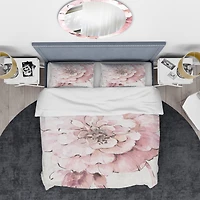 Designart 'Indigold Shabby Peonies Pink' Shabby Bedding Set