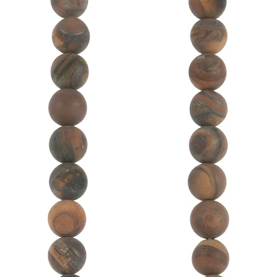 Brown Matte Tigereye Round Beads, 8mm by Bead Landing™
