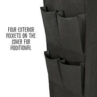 Honey Can Do Black Rolling Shoe Rack & Shoe Rack Cover