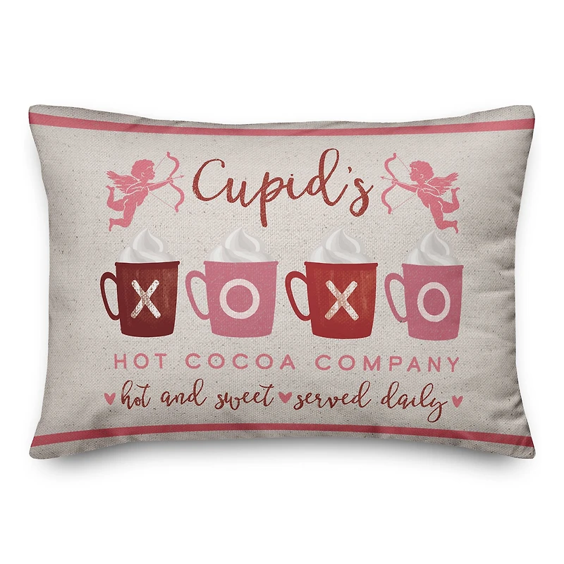 Cupids Hot Cocoa Throw Pillow, 14" x 20"