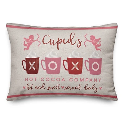 Cupids Hot Cocoa Throw Pillow, 14" x 20"