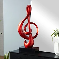 33" Red Polystone Contemporary Abstract Sculpture