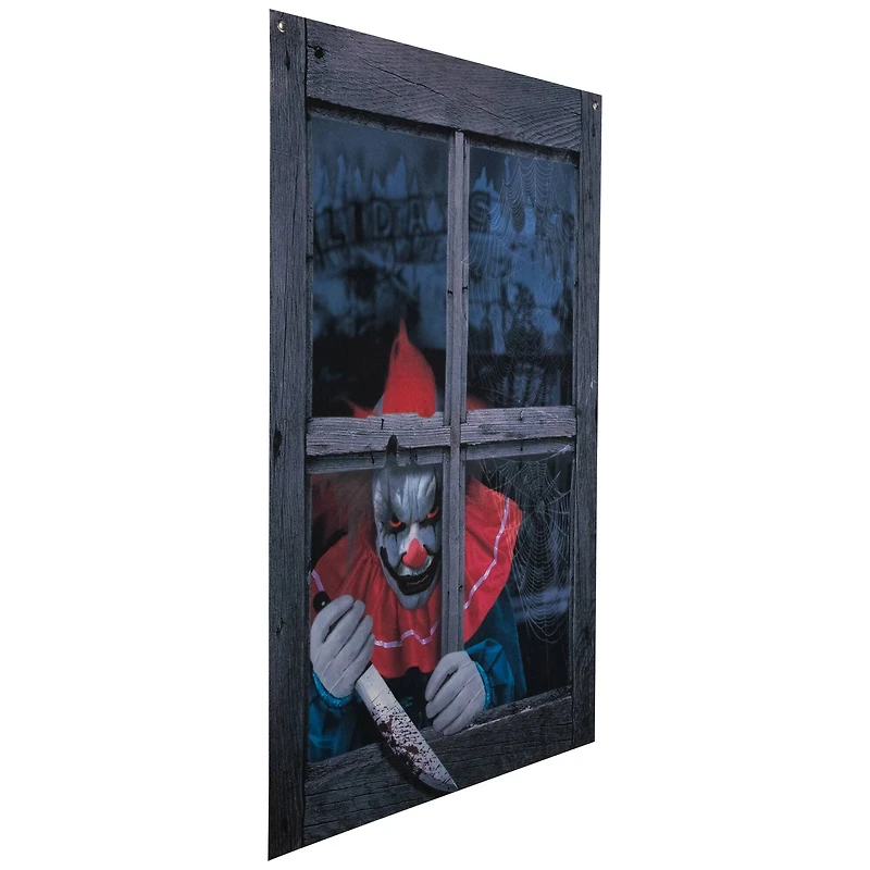 47" Creepy Clown Scary Window Halloween Decoration