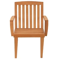 Eucalyptus Grandis Wood Dining Armchair with Beige Cushion