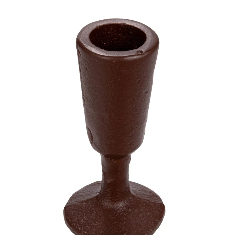 Hello Honey® 15" Brown Decorative Cast Metal Taper Candle Holder