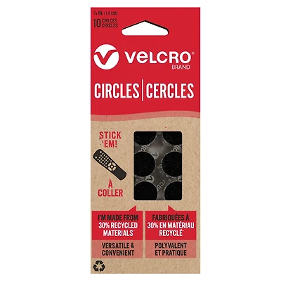 VELCRO® Brand Black Stick 'Em Circles