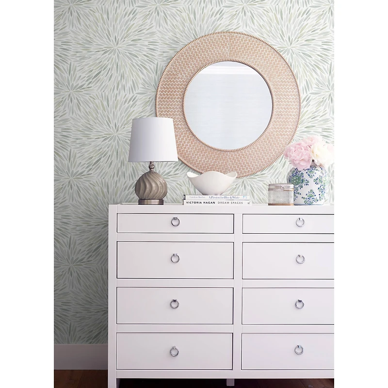 RoomMates Green Cat Coquillette Burst Peel & Stick Wallpaper