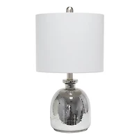 Lalia Home 20" Metallic Gray Hammered Glass Jar Table Lamp
