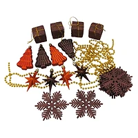 125ct. Chocolate Brown & Burnt Orange Shatterproof 4-Finish Christmas Ornaments