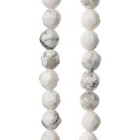 White Faceted Howlite Round Beads, 8mm by Bead Landing™