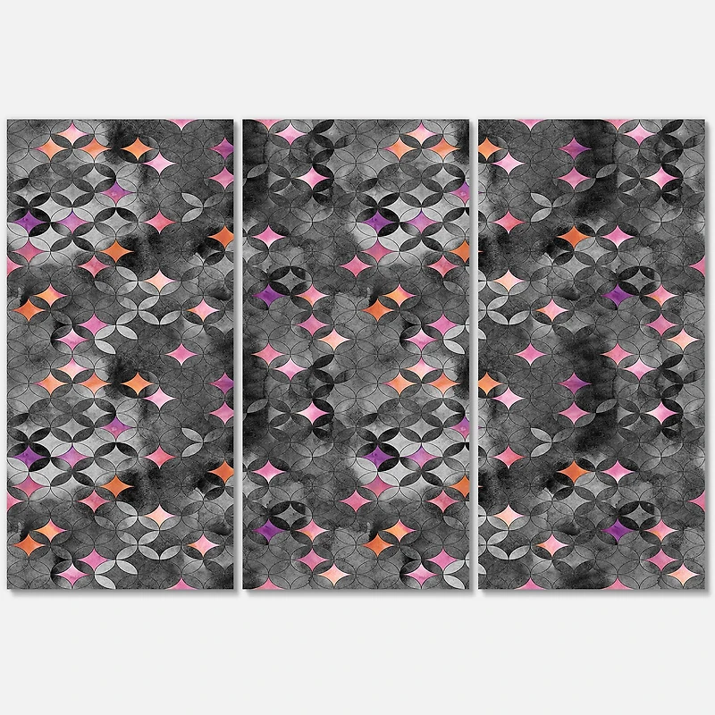 Designart - Geometry Intersecting Circles With Pink Stars