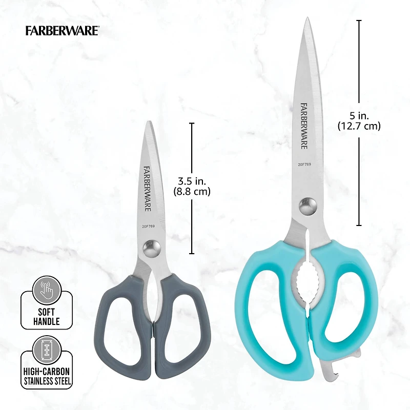 Farberware Aqua & Gray 2 Piece Shears Set