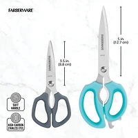 Farberware Aqua & Gray 2 Piece Shears Set