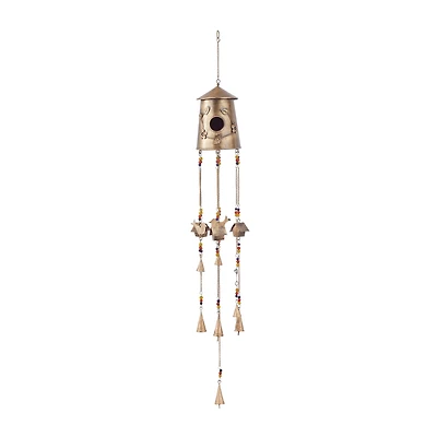 42" Bronze Colored Metal Rustic Birdhouse Windchime