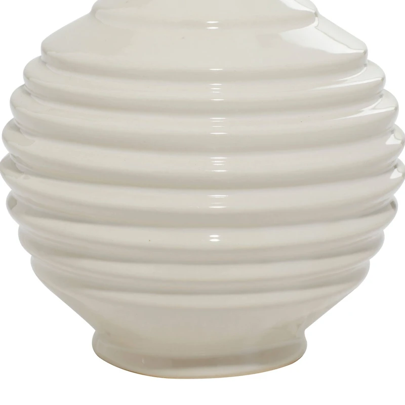 White Stoneware Modern Vase Set