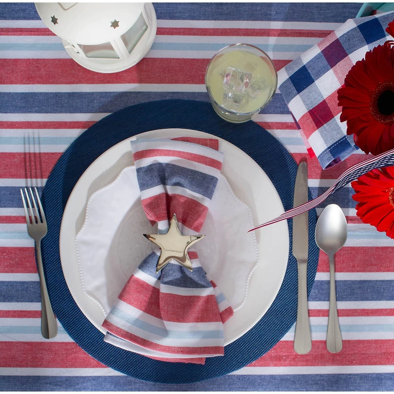 Patriotic Stripe Tablecloth 60" x 120"