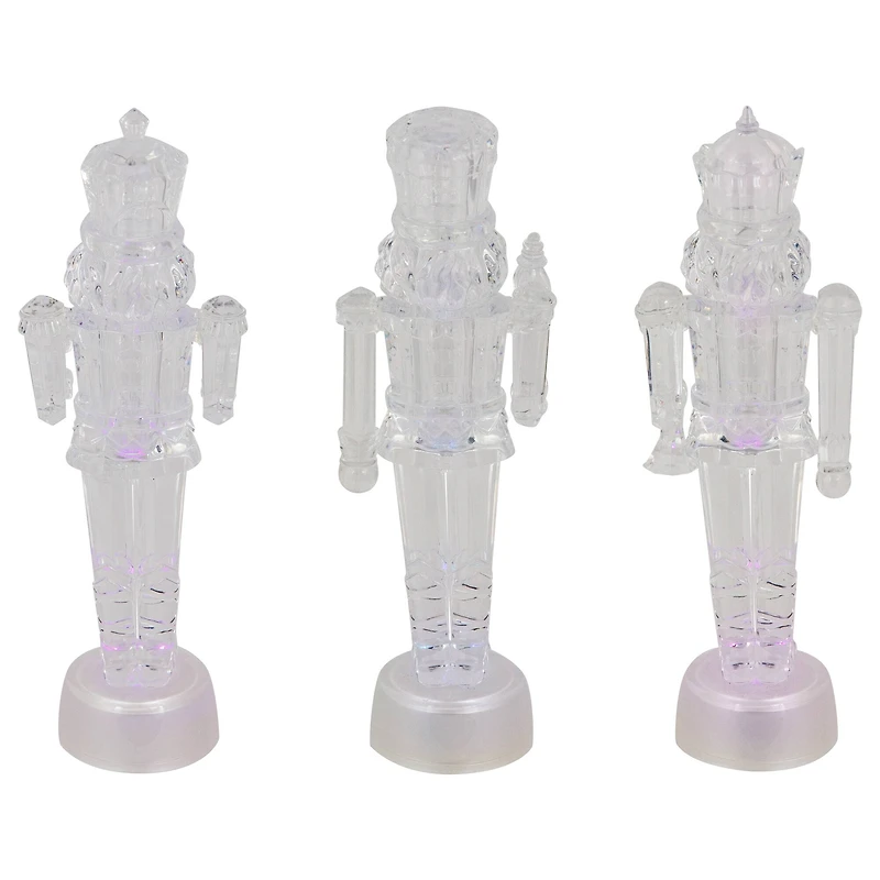 7.5" LED Icy Crystal Nutcracker Christmas Figurine Set