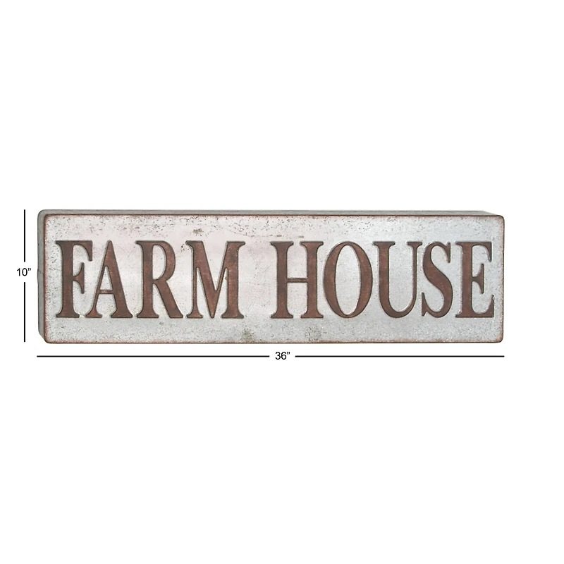 Brown & Silver Metal Farmhouse Sign Wall Décor
