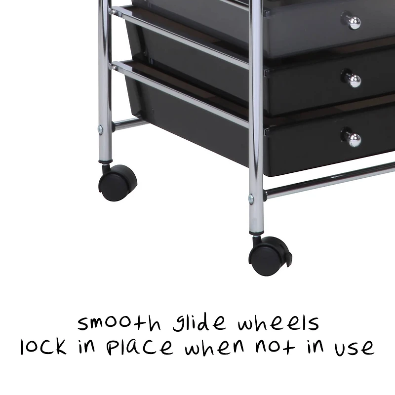 Honey Can Do 10-Drawer Grayscale Rolling Storage Cart