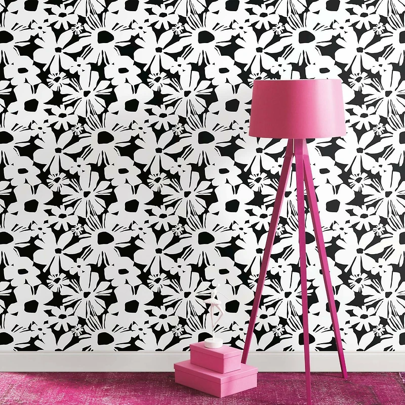 RoomMates Black Daisy Chain Peel & Stick Wallpaper