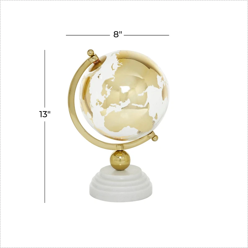 13" Gold Ceramic & Aluminum Glam Globe