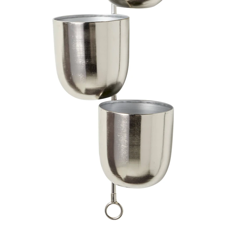 The Novogratz 25" Silver Metal Contemporary Wall Planter