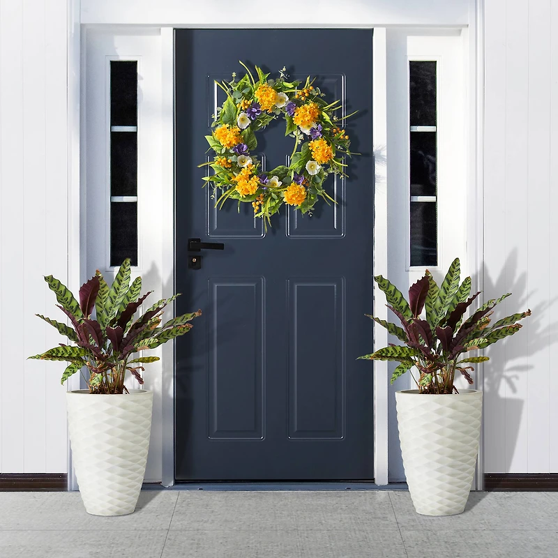 Glitzhome® 19" Eco-Friendly Oversized Tall Round Diamond Planters, 2ct.