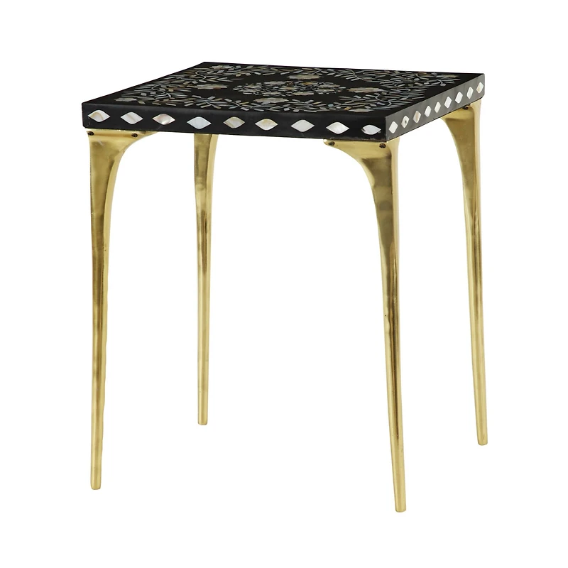 20" Gold Eclectic Aluminum Accent Table