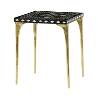 20" Gold Eclectic Aluminum Accent Table