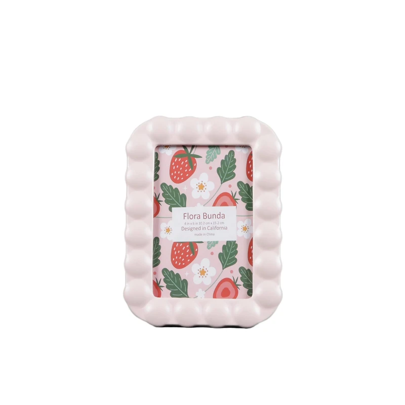 Flora Bunda® 4" x 6" Pink Infinity Dots Ceramic Frame