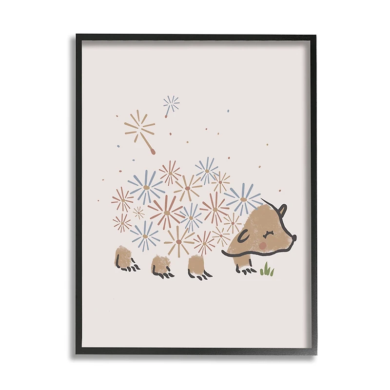 Stupell Industries Dandelion Flower Hedgehog Wall Art in Frame