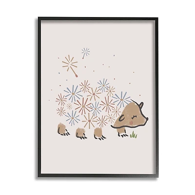 Stupell Industries Dandelion Flower Hedgehog Wall Art in Frame