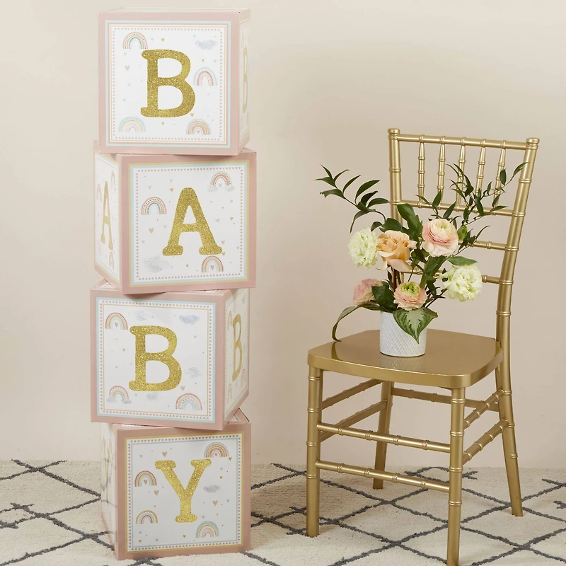 Kate Aspen Boho Rainbow Baby Block Box Set, 4ct.