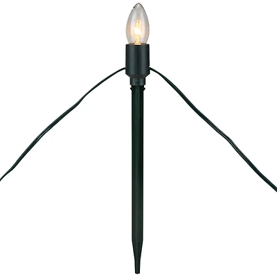 Mighty Light Clear C9 Christmas Pathway Marker Set, Green Wire