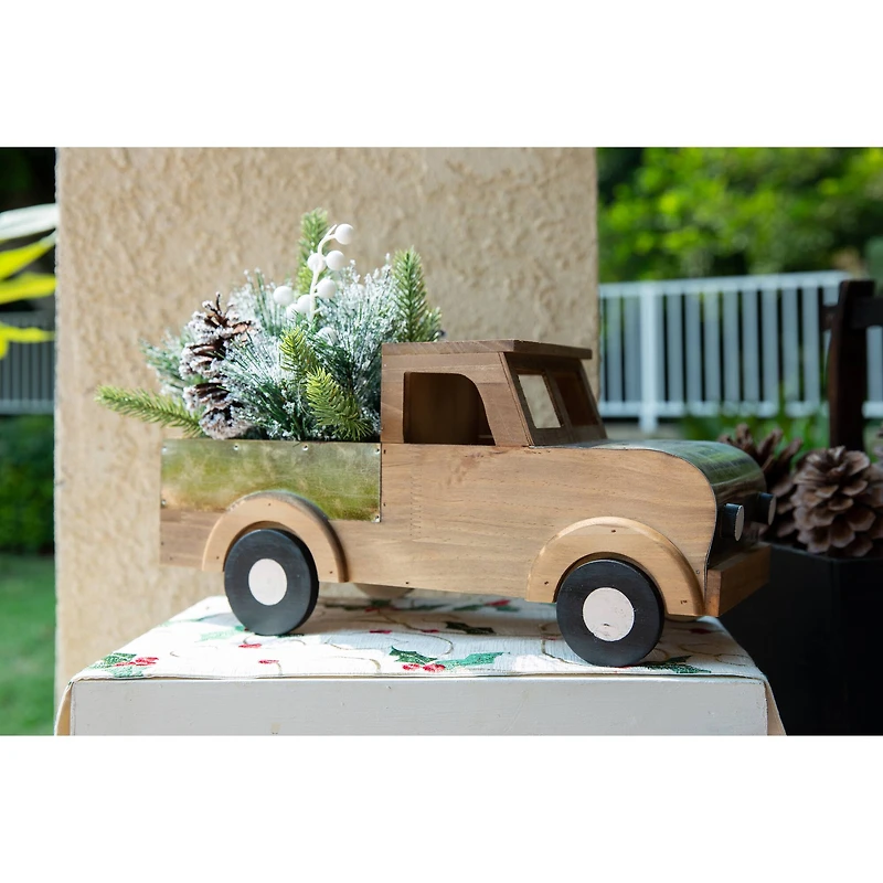 Christmas Mix In 17" Wood Truck