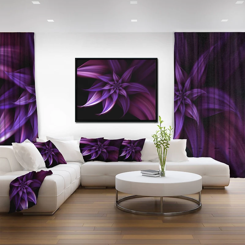 Designart - Fractal Flower Purple