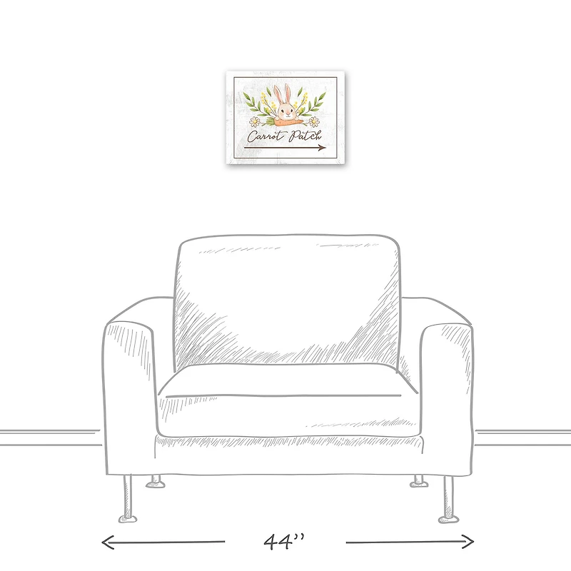 Bunny Carrot Patch 11" x 14" Canvas Wall Art