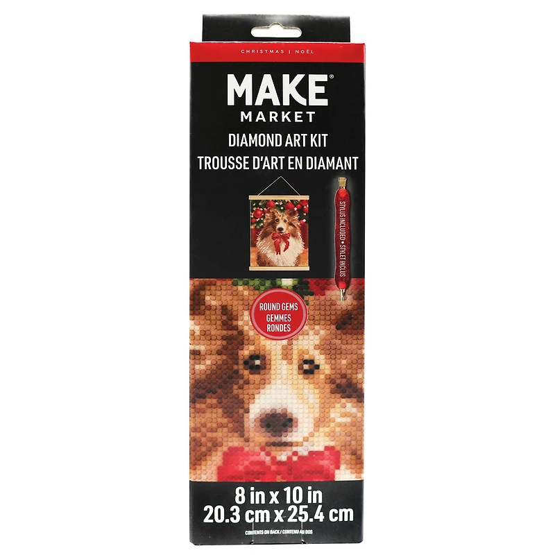 8" x 10" Collie Dog Diamond Art Kit with Frame by Make Market®
