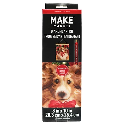 8" x 10" Collie Dog Diamond Art Kit with Frame by Make Market®