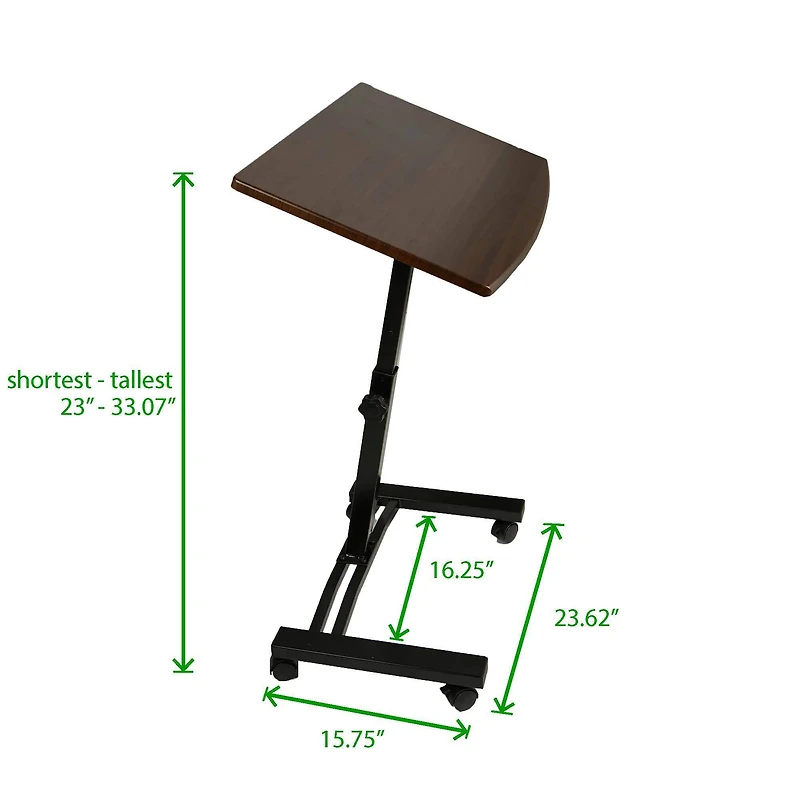 Mind Reader Black Sit & Stand Adjustable Laptop Cart