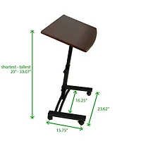 Mind Reader Black Sit & Stand Adjustable Laptop Cart